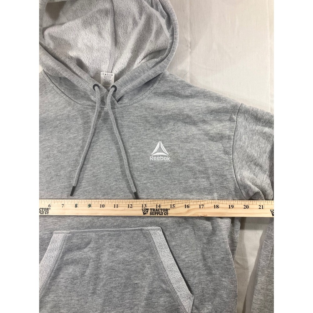 Reebok Gray Heathered Hoodie Sweatshirt Women's‎ Small Drawstring Hood - Picture 3 of 5